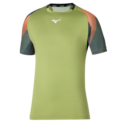 Camisa Mizuno Release Shadow Tee Hombre - Verdes - Chile M372SQPHBG